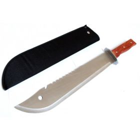 19.5" Full Tang Machete Sword Wood Handle with Nylon Sheath