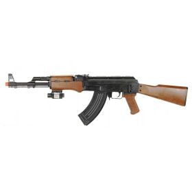 P1147 AK-47 Spring Airsoft Gun FPS-375 with Red Dot Laser, Tactical Flashlight High Capacity Magazine