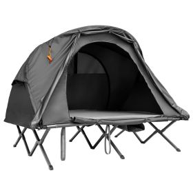 2-Person Outdoor Camping Tent with External Cover (Main Color: Gray, Main Material: PVC)