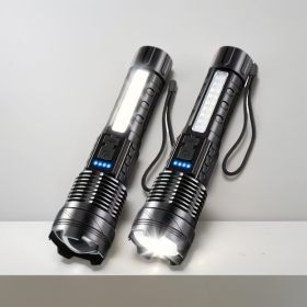 Two Pieces Of A76 Flashlights Can Handle All Situations Of Outdoor Exploration And Emergency Lighting. They Are A Must-have For Every Family (Color: Black)